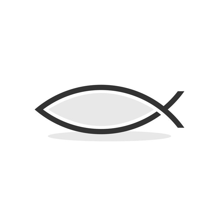 Vetor ícone de símbolo de peixe cristão ilustração vetorial isolada