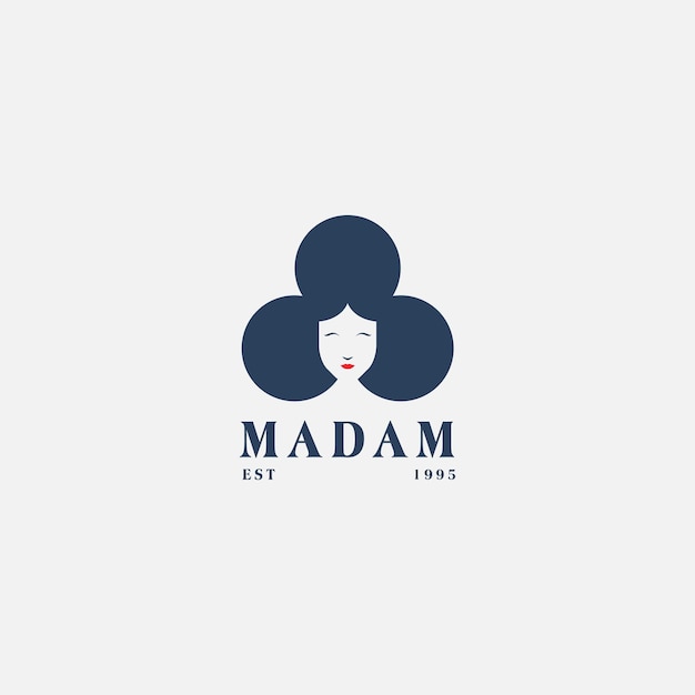 Ícone de símbolos de design de logotipo noite de mulher de cabeça