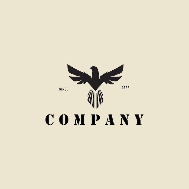 Ícone de símbolos de ilustração gráfica vetorial de design de logotipo vintage de hawk bird