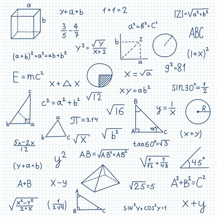 Vetor ícone de símbolos matemáticos desenhados à mão em estilo simples ilustração vetorial de fórmula matemática em fundo isolado conceito de negócio de sinal de educação escolar