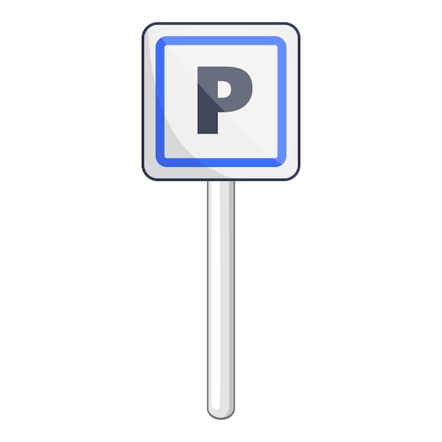 Vetor Ícone de sinal de estacionamento ilustração de desenho animado de ícone vetorial de sinal de parqueamento para design web