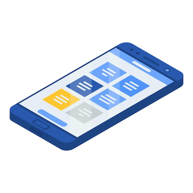 Ícone de smartphone isométrico do ícone vetorial de smartphone para web design isolado em fundo branco