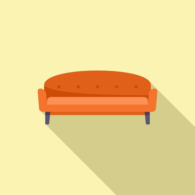 Ícone de sofá de luxo vetor plano móveis de quarto design de viagens