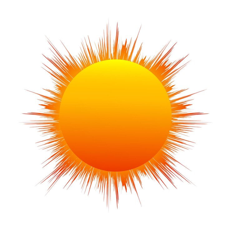 Vetor ícone de sol amarelo abstrato ilustração vetorial símbolo do sol isolado no fundo branco