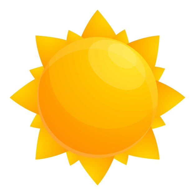 Ícone de sol quente global desenho animado do ícone vetor de sol quente global para web design isolado em fundo branco
