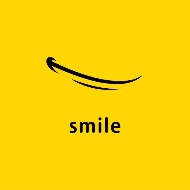 Ícone de sorriso design de modelo vetorial em fundo amarelo