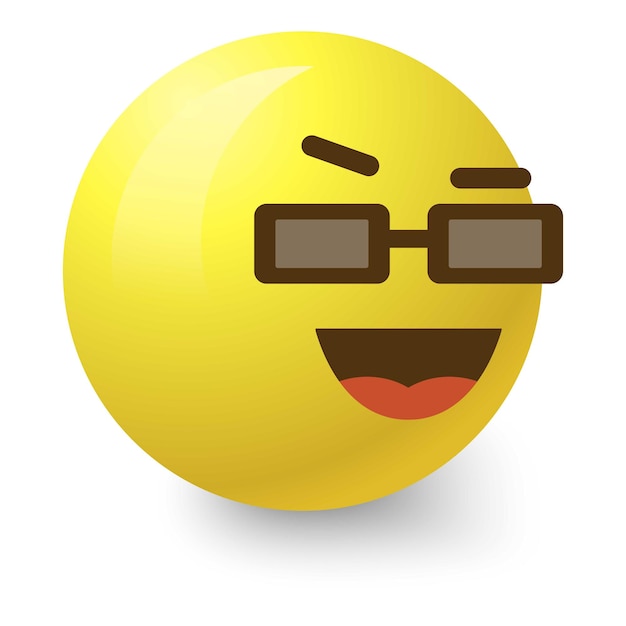 Ícone de sorriso legal Ilustração de desenho animado de ícone vetorial de sorriso cool para a web