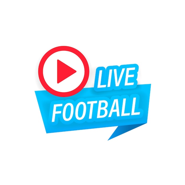 Ícone de streaming de futebol ao vivo. botão para transmissão ou  transmissão de futebol online. vetor em fundo branco isolado. eps 10.