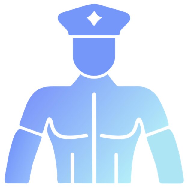 Vetor Ícone de striptease masculino ícone de polícia formas coloridas gradiente