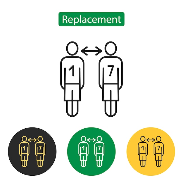 Ícone de substituição de futebol