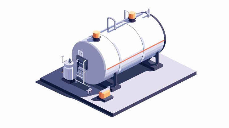 Vetor ícone de tanque de armazenamento de gás comprimido isométrico para uso industrial