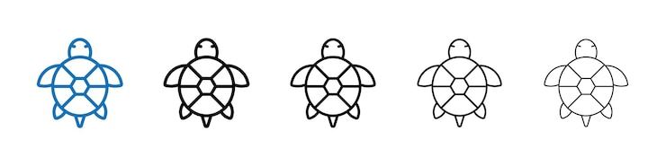 Vetor ícone de tartaruga logotipo vetorial de esboço para web ui