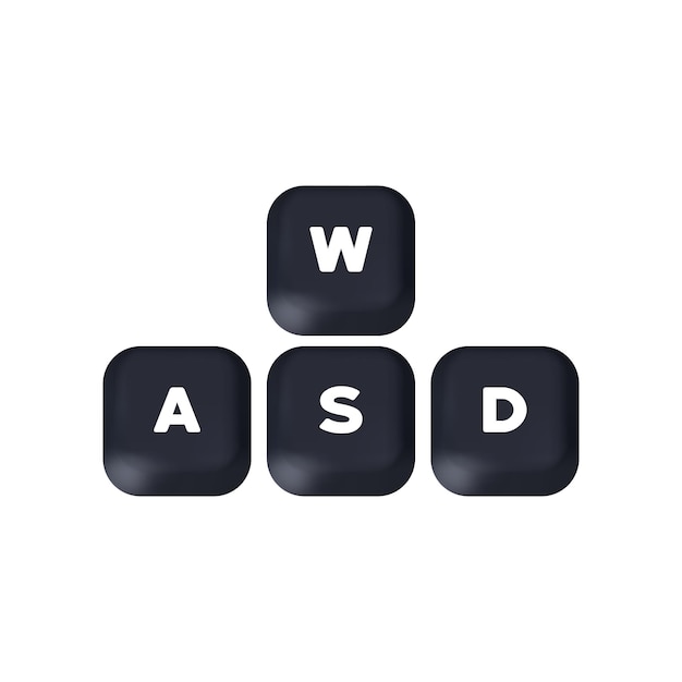 Vetores de Botões De Teclado 3d Wasd Conceito De Jogo De