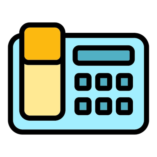Ícone de telefone do escritório Contorno de ícone de telefone de escritório de vetor cor plana isolada