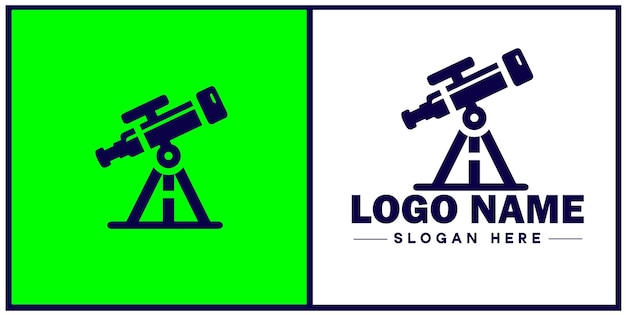 Vetor Ícone de telescópio spyglass óptica observatório logotipo plano sinal símbolo vetor editável