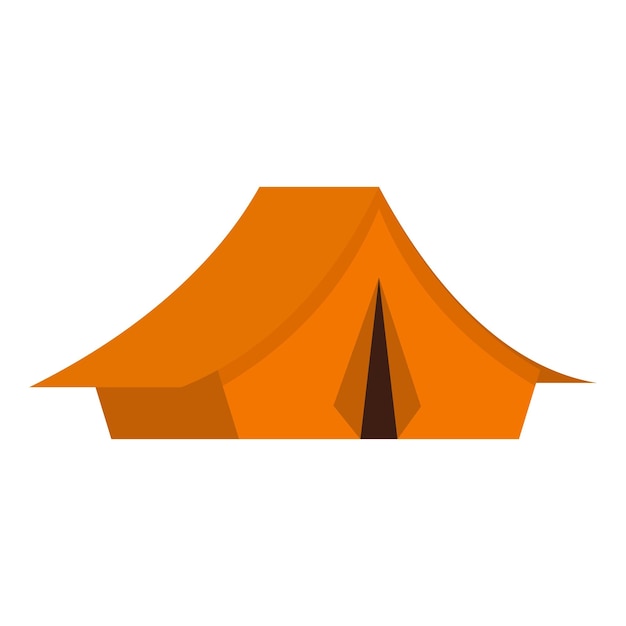 Ícone de tenda amarela em estilo plano isolado na ilustração vetorial de fundo branco