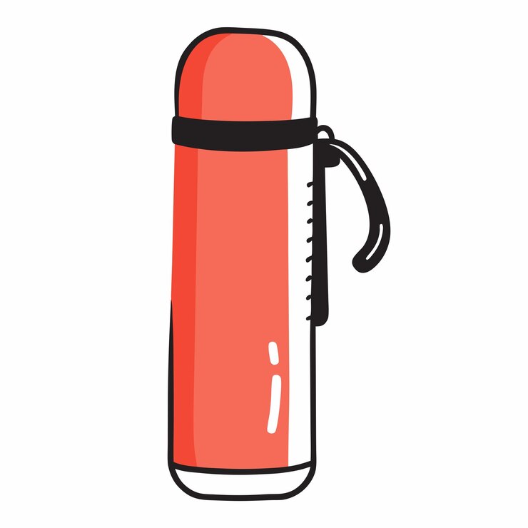 Vetor ícone de termo de viagem garrafa de desenho animado botela de água sobre um fundo branco isolado 16