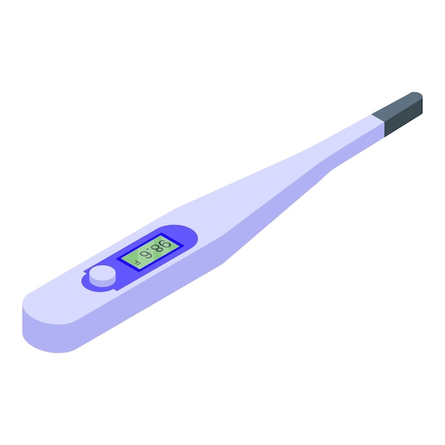 Vetor Ícone de termômetro digital de instrumento isométrico do ícone vetorial de termômetro digital de instrumento para web design isolado em fundo branco