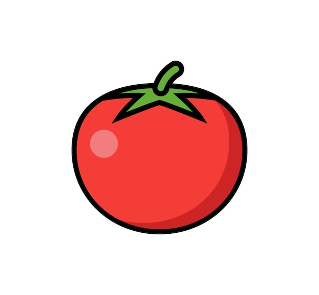 Ícone de tomate emoticon isolado vetor de tomate