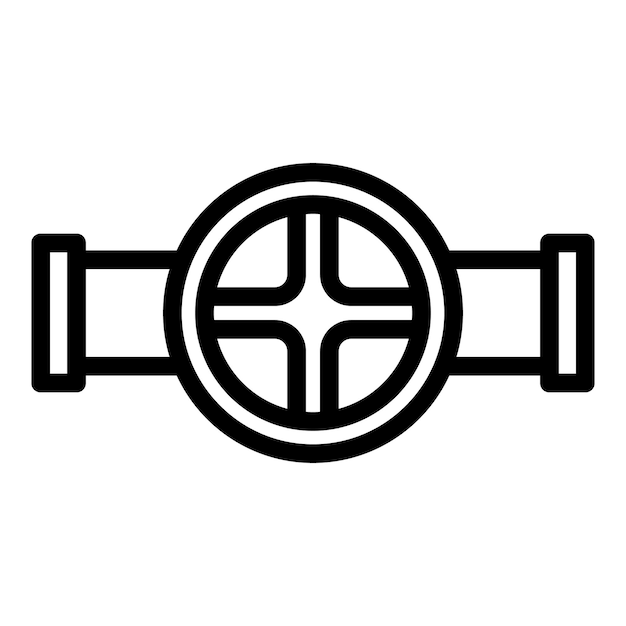 Ícone de torneira de tubo de roda contorno ícone vetor de torneira de tubo de roda para web design isolado em fundo branco