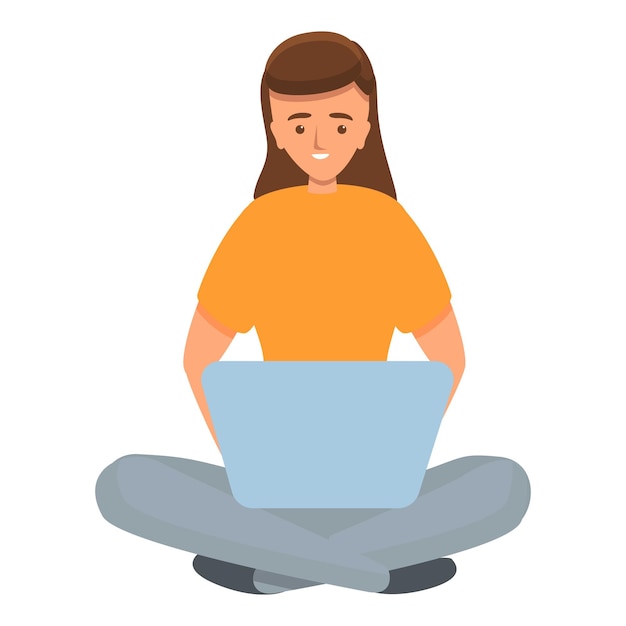 Ícone de trabalho remoto de marketing desenho animado de ícone vetorial de trabalho remoto de marketing para web design isolado em fundo branco