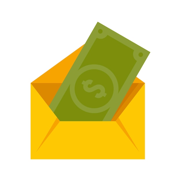 Ícone de transferência de correio de dinheiro ilustração plana do ícone vetor de transferência de correio de dinheiro isolado em fundo branco