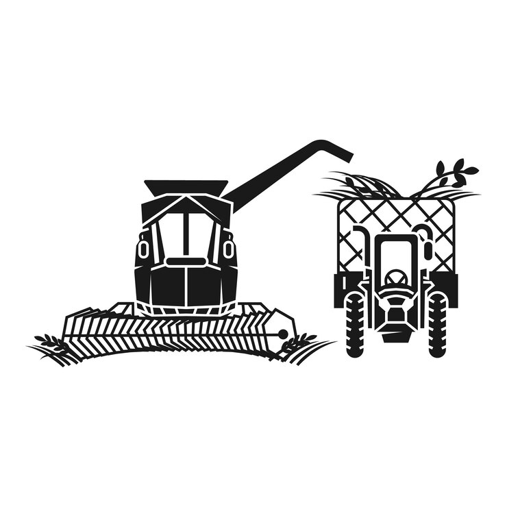 Vetor ícone de trator de preenchimento de colheitadeira simples ilustração do ícone vetor de trator de preenchimento de colheitadeira para web design isolado em fundo branco