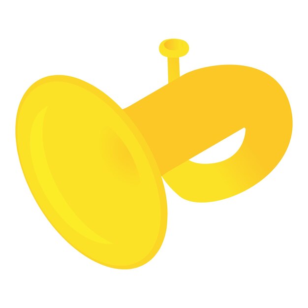 Ícone de trombeta de chifre em estilo de desenho animado isolado em fundo branco instrumento musical símbolo vetor ilustração