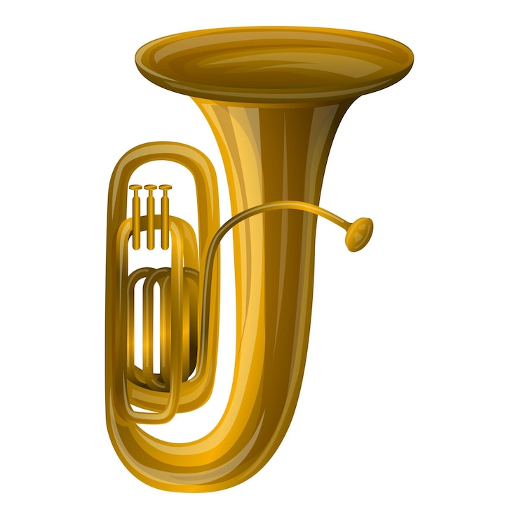 Vetor ícone de trombone desenho animado de ícone vetorial de trombone para web design isolado em fundo branco