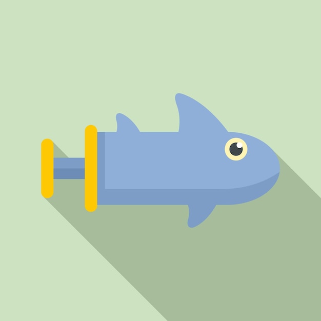 Ícone de tubarão de arma de água ilustração plana do ícone vetor de tubarão de arma de água para web design
