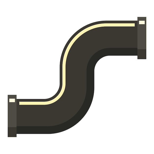 Vetor Ícone de tubo conjunto preto s. ilustração plana do ícone vetor de tubo preto s comum para web isolado em fundo branco