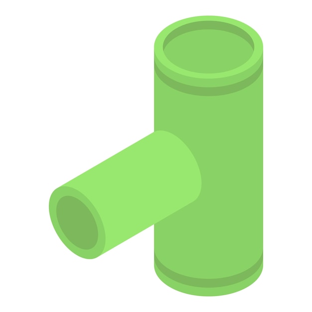 Ícone de tubo de calha verde isométrico do ícone vetor de tubo de calha verde para web design isolado em fundo branco