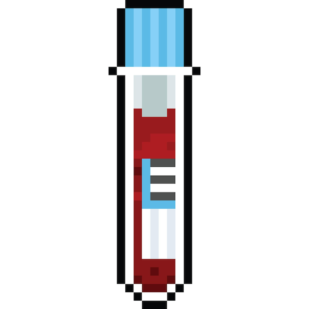 Ícone de tubo de ensaio de sangue de pixel art 2