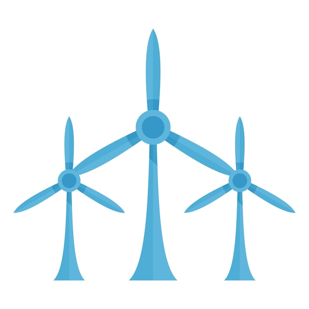 Vetor Ícone de turbina eólica ecológica ilustração plana do ícone vetor de turbina eólica ecológica para web design