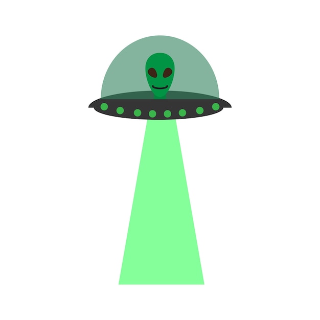 Ícone de ufo de desenho animado isolado molho voador alienígena