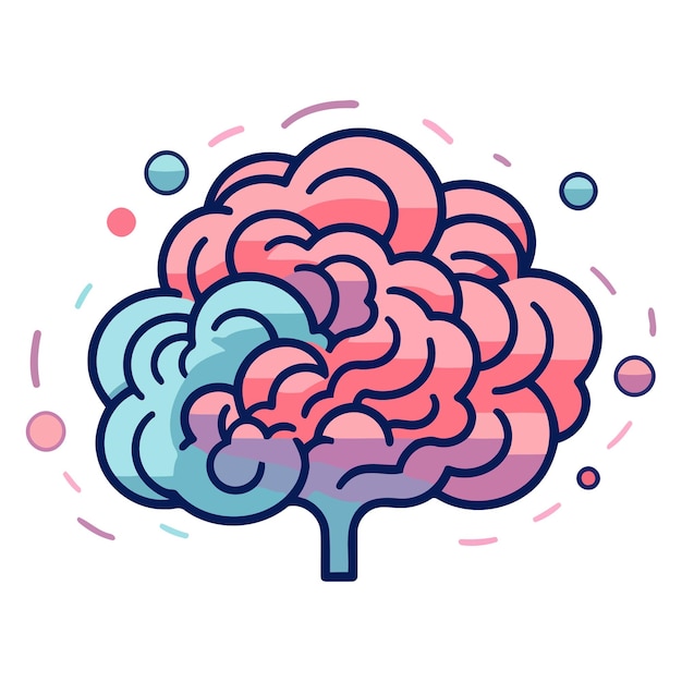Vetor Ícone de um cérebro em formato vetorial simbolizando aprendizagem cognitiva ou saúde cerebral