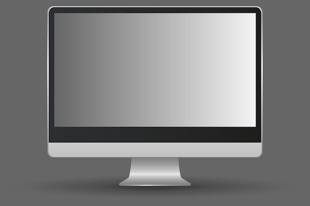 Vetor Ícone de um vetor de monitor em um fundo cinza