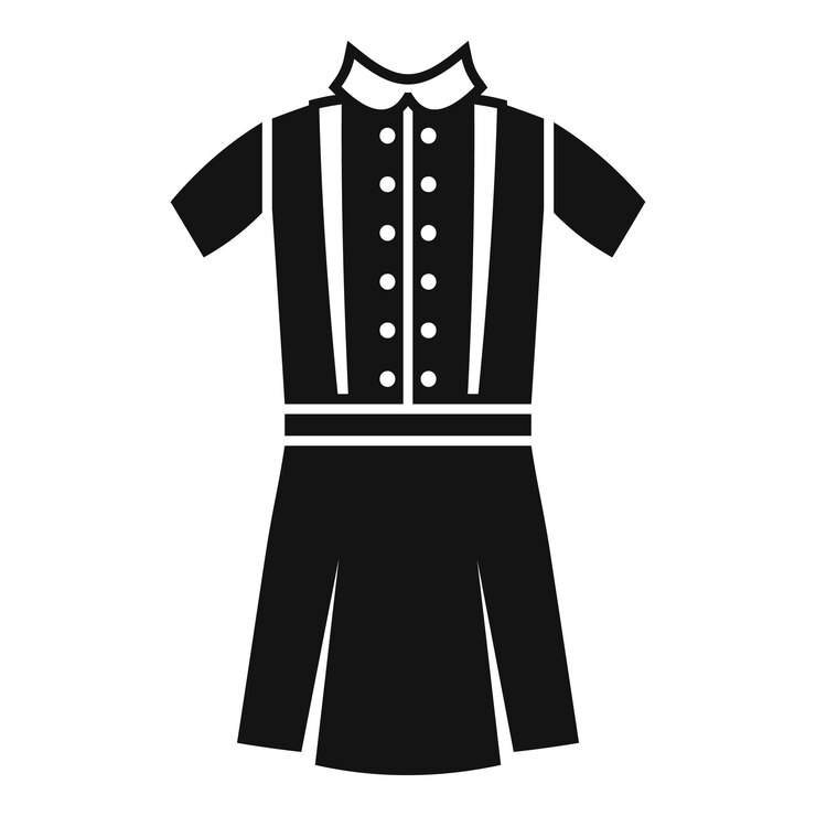Vetor ícone de uniforme de vestido de moda simples vetor camisa traseira escola estudante