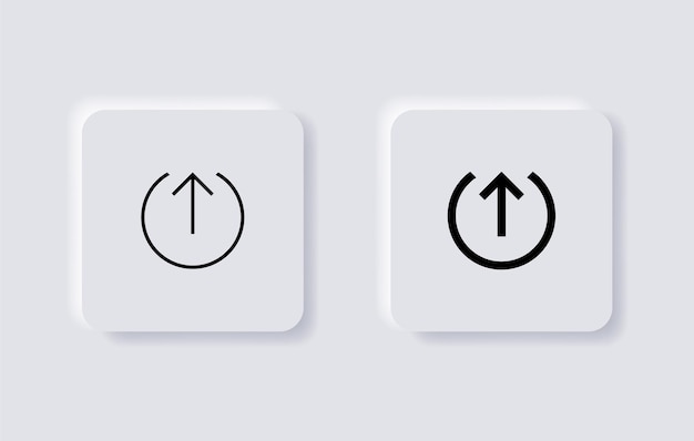 Ícone de upload carregando símbolo seta para cima sinal em neumorfismo ui neumórfico