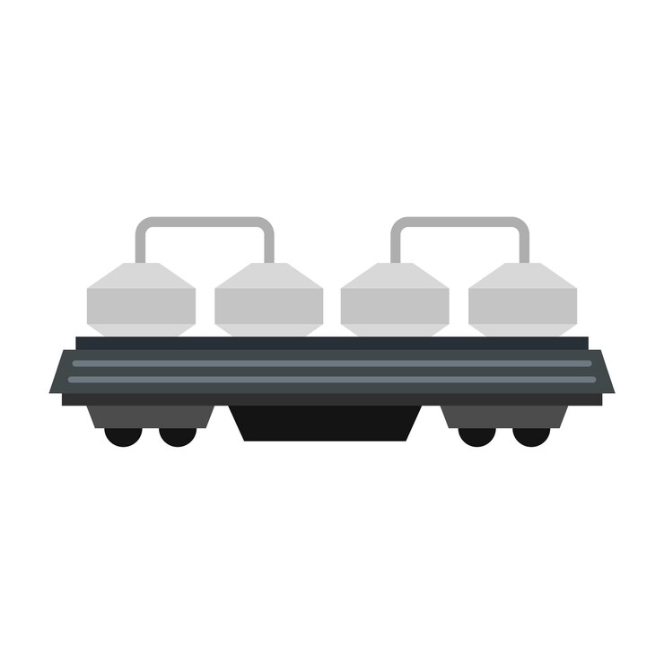 Vetor ícone de vagão ferroviário para materiais de construção em estilo plano isolado em ilustração vetorial de fundo branco