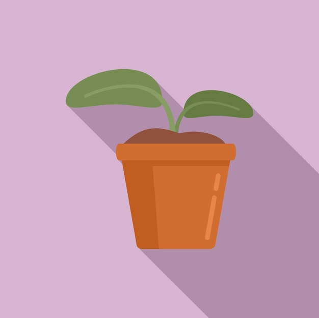 Ícone de vaso de planta ilustração plana do ícone vetor de vaso de planta para web design