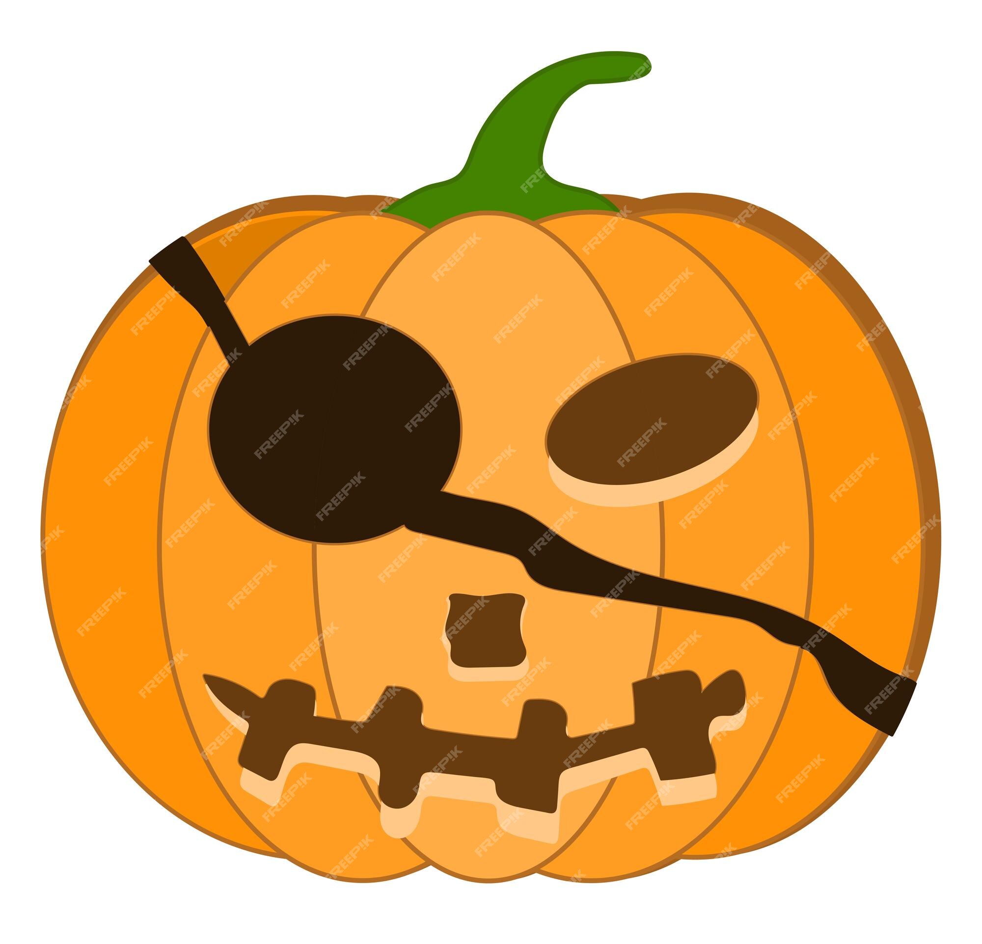 Vetores de Cara De Abóbora De Halloween Assustadora Vector Design