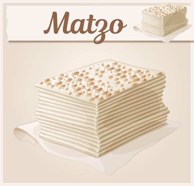 Vetor Ícone de vetor de alimento de ilustração de desenho animado de matzo