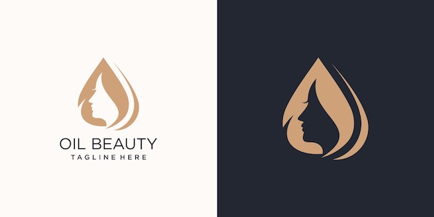 Ícone de vetor de beleza de óleo para mulher com design de logotipo criativo moderno vetor premium