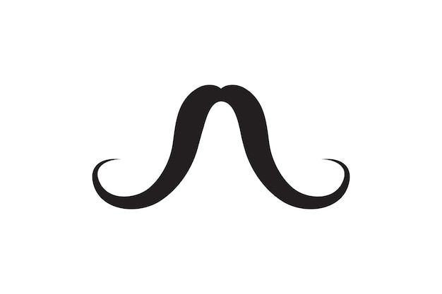 Ícone de vetor de bigode bigode estilo retrô preto barbear o rosto de homem vintage de barbeiro