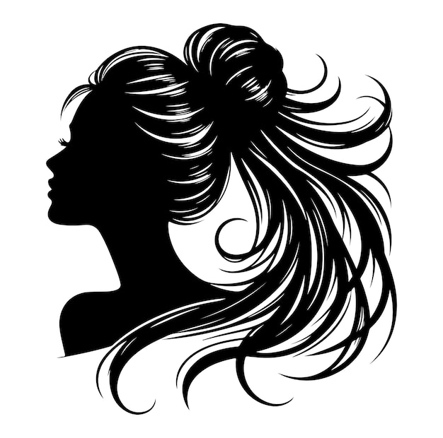 Ícone de vetor de cabelo feminino