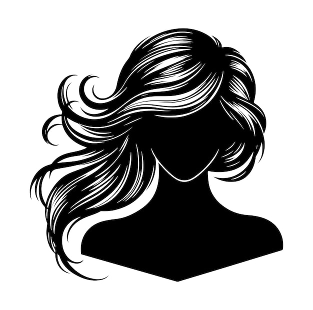 Ícone de vetor de cabelo feminino