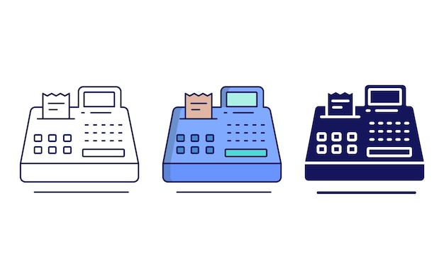 Ícone de vetor de caixa registradora
