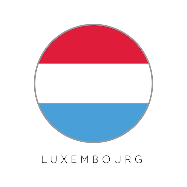 Ícone de vetor de círculo redondo de bandeira de luxemburgo