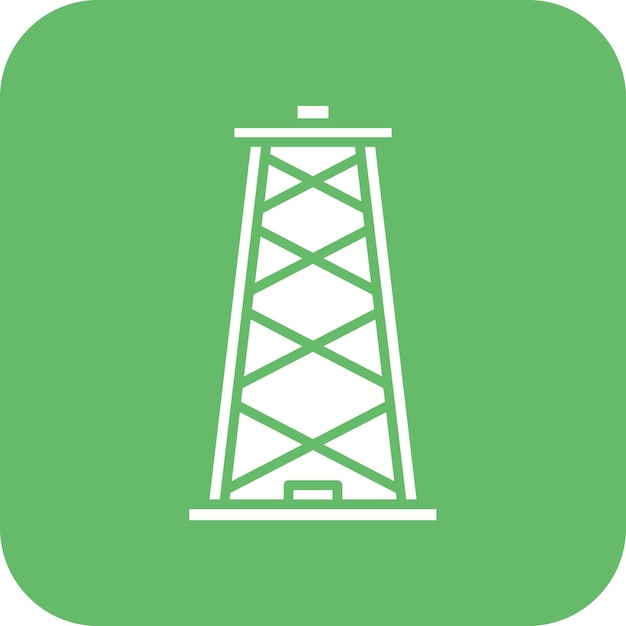 Ícone de vetor de derrick pode ser usado para o conjunto de ícones da indústria de petróleo